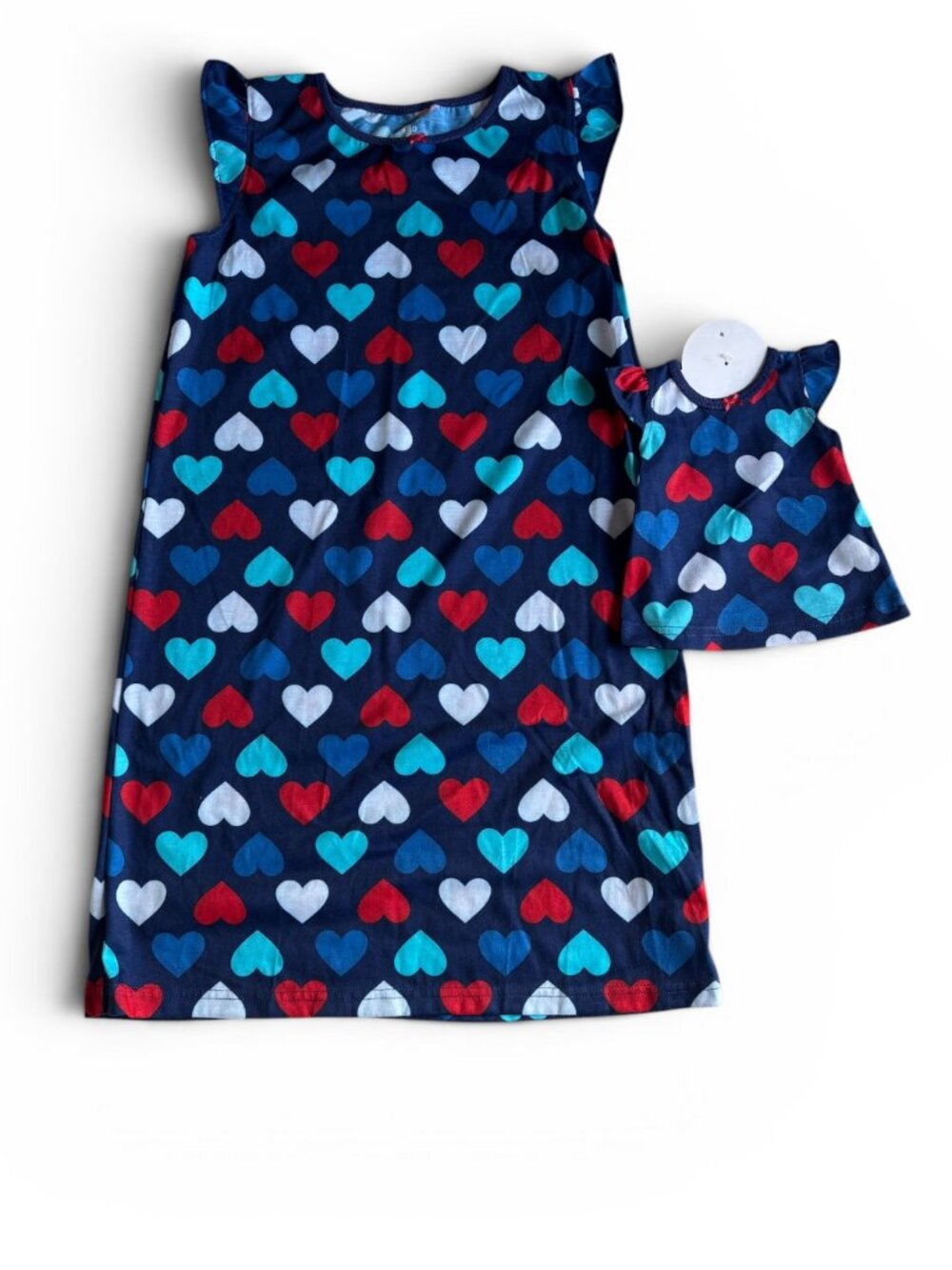 Carter's Girls Navy Blue Sleeveless Nightgown and Matching Doll Gown